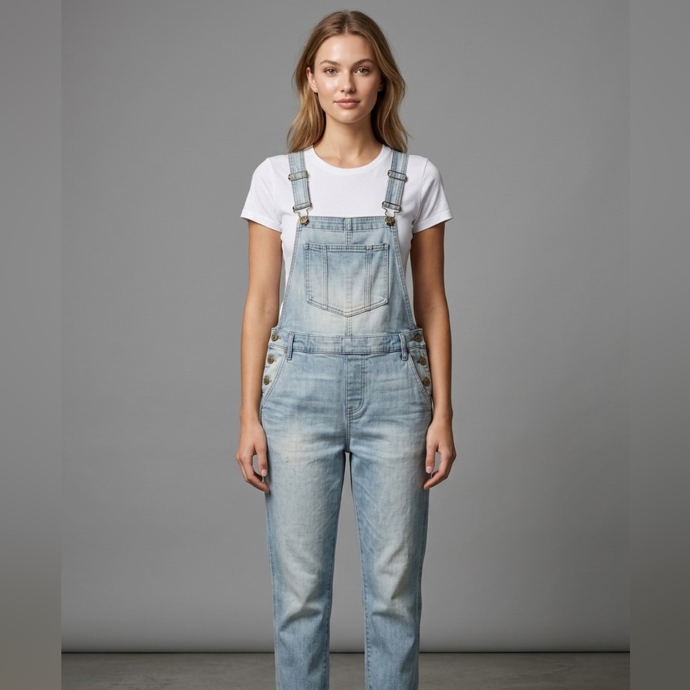 L.e.i. Light Wash Denim Overalls - Women's Jeans